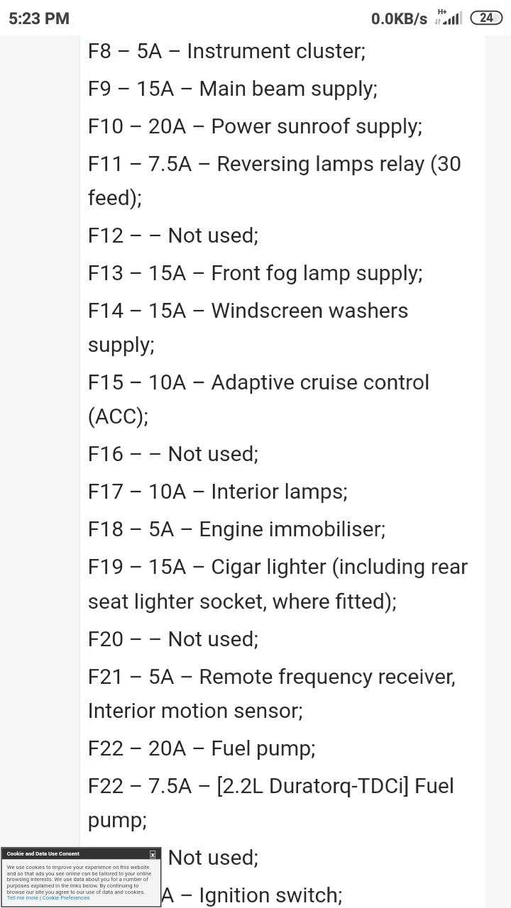 ford fiesta 2010 cigarette lighter fuse Anybody know what this fuse